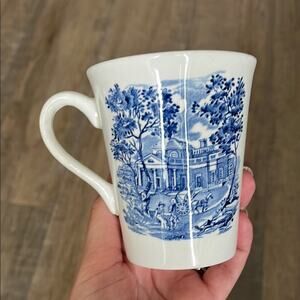 Liberty Blue Mug Monticello Staffordshire Made In England Transferware